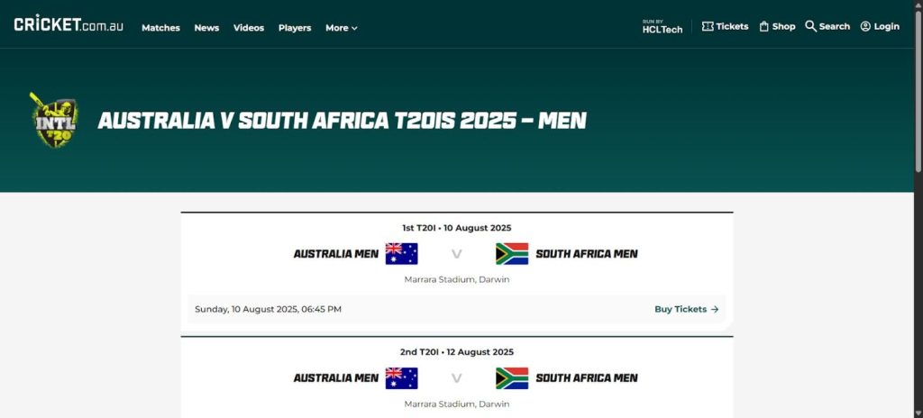 Select Match Date and Venue