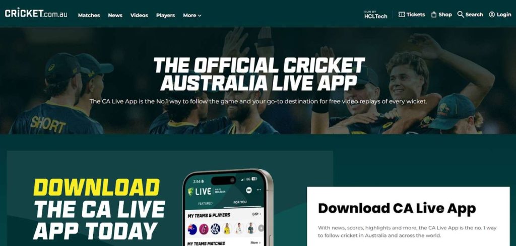 Cricket Australia Live App Cricket Australia Live App