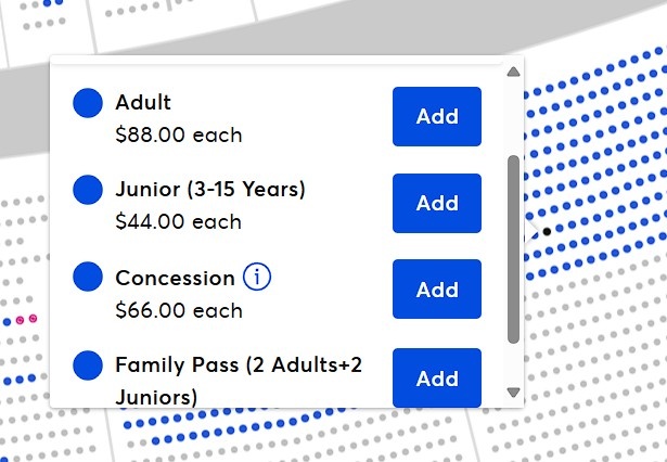 India vs Australia 2025 Ticket Categories