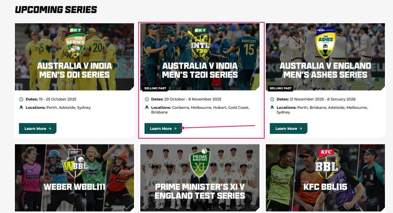 Men’s T20I Series – Australia vs India