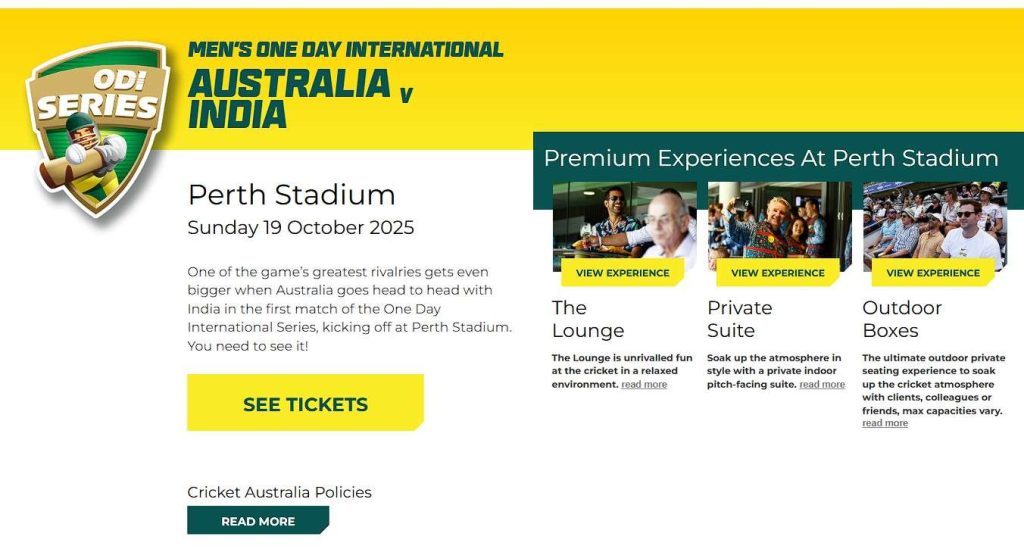 Schedule Of India vs Australia 2025 