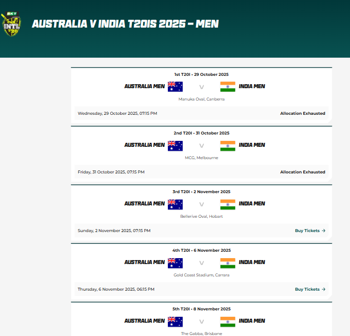 Select The T20I Matches